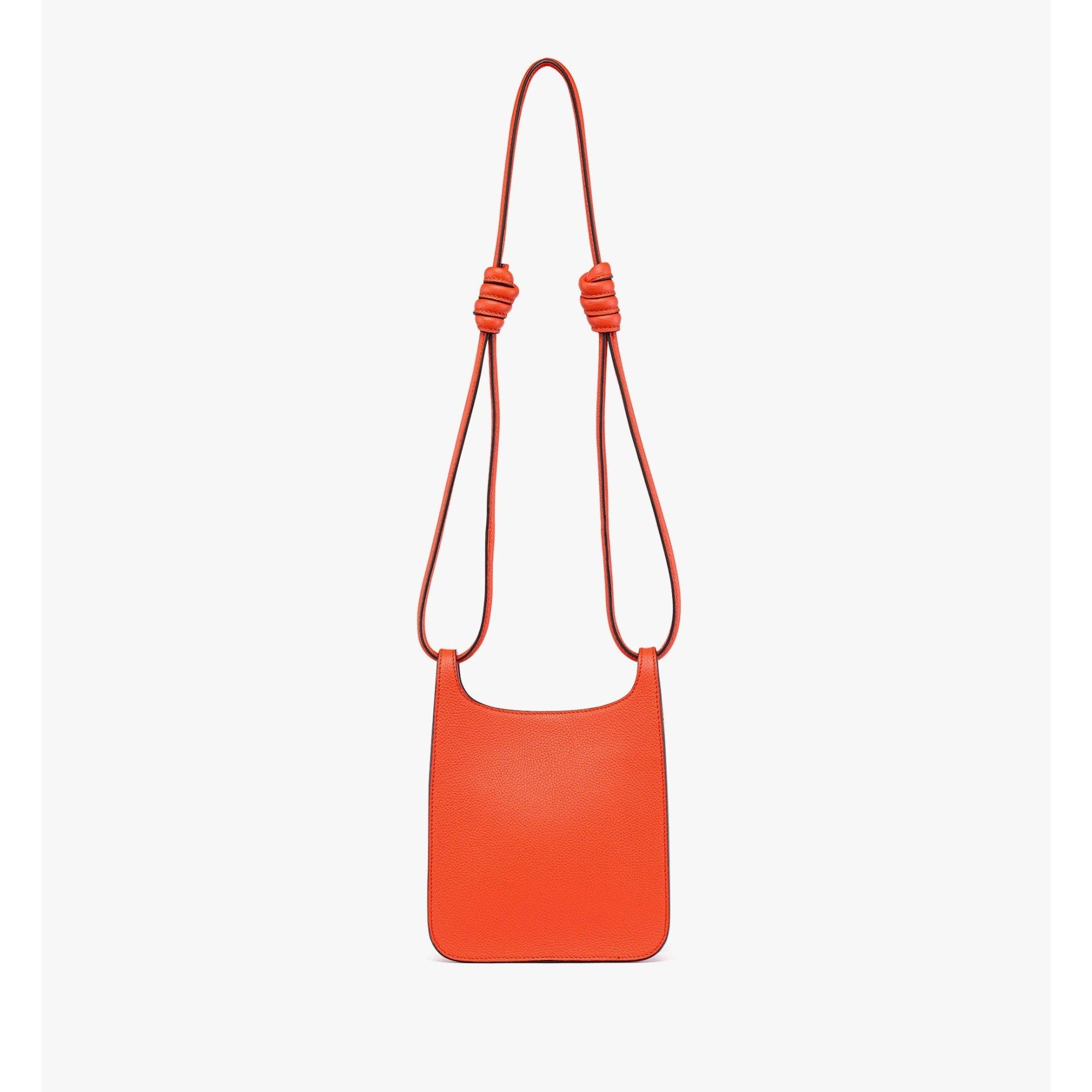 Women Himmel Hobo in Embossed Logo Leather - Orangeade