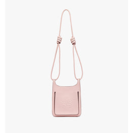 Women Himmel Hobo in Embossed Logo Leather - Peach Blush