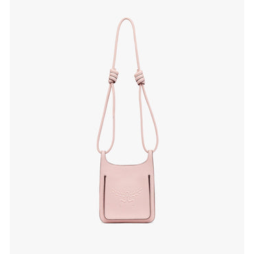 Women Himmel Hobo in Embossed Logo Leather - Peach Blush