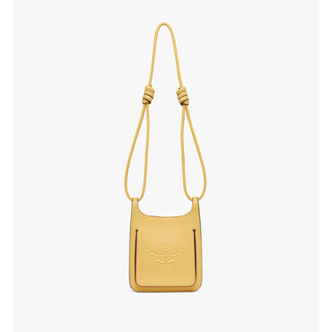 Women Himmel Hobo in Embossed Logo Leather - Corn Yellow