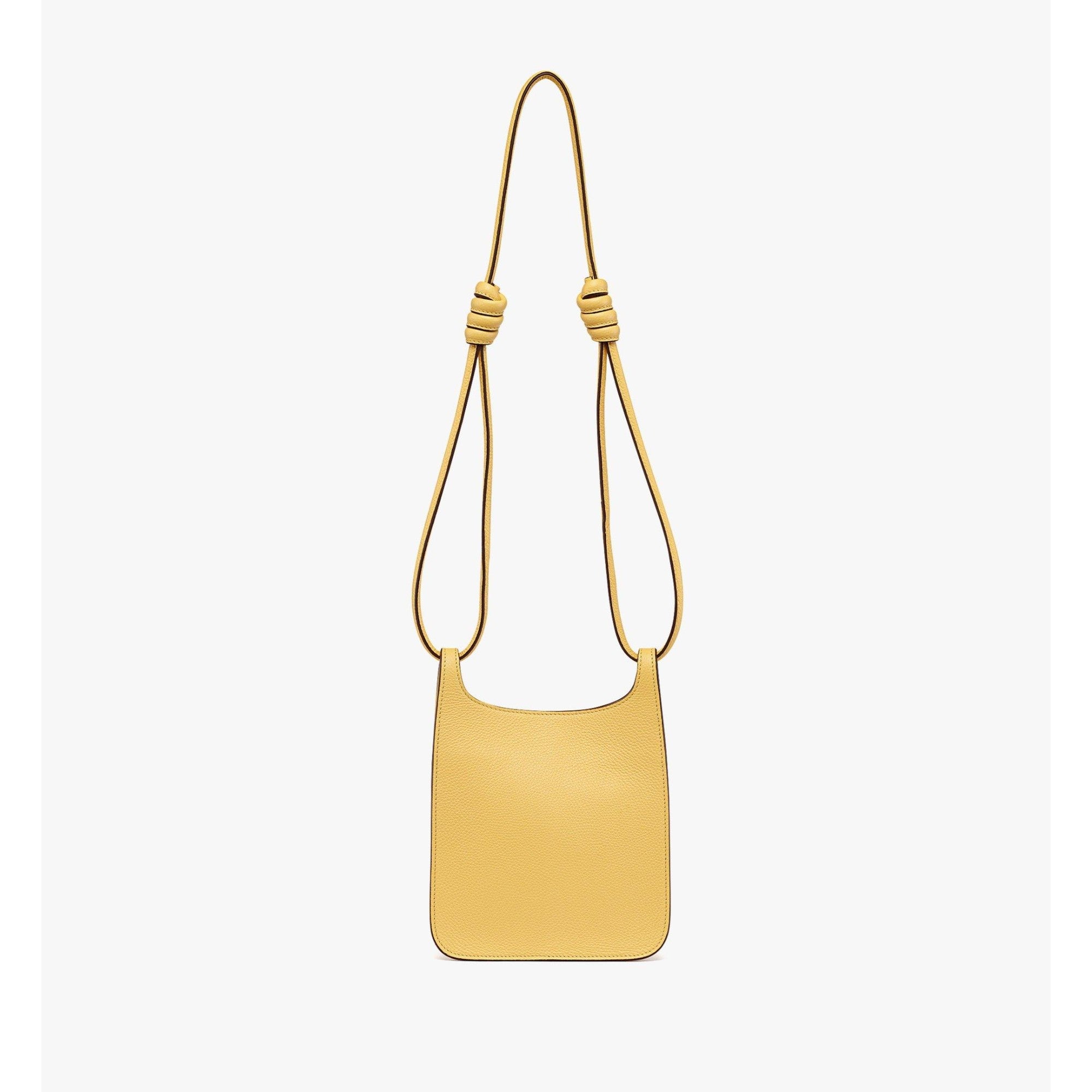 Women Himmel Hobo in Embossed Logo Leather - Corn Yellow