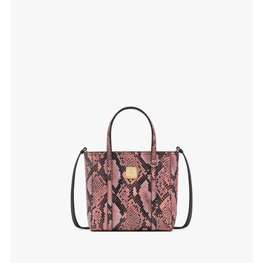 Women Toni Top-zip Shopper In Python Print Coronet - Blush Pink