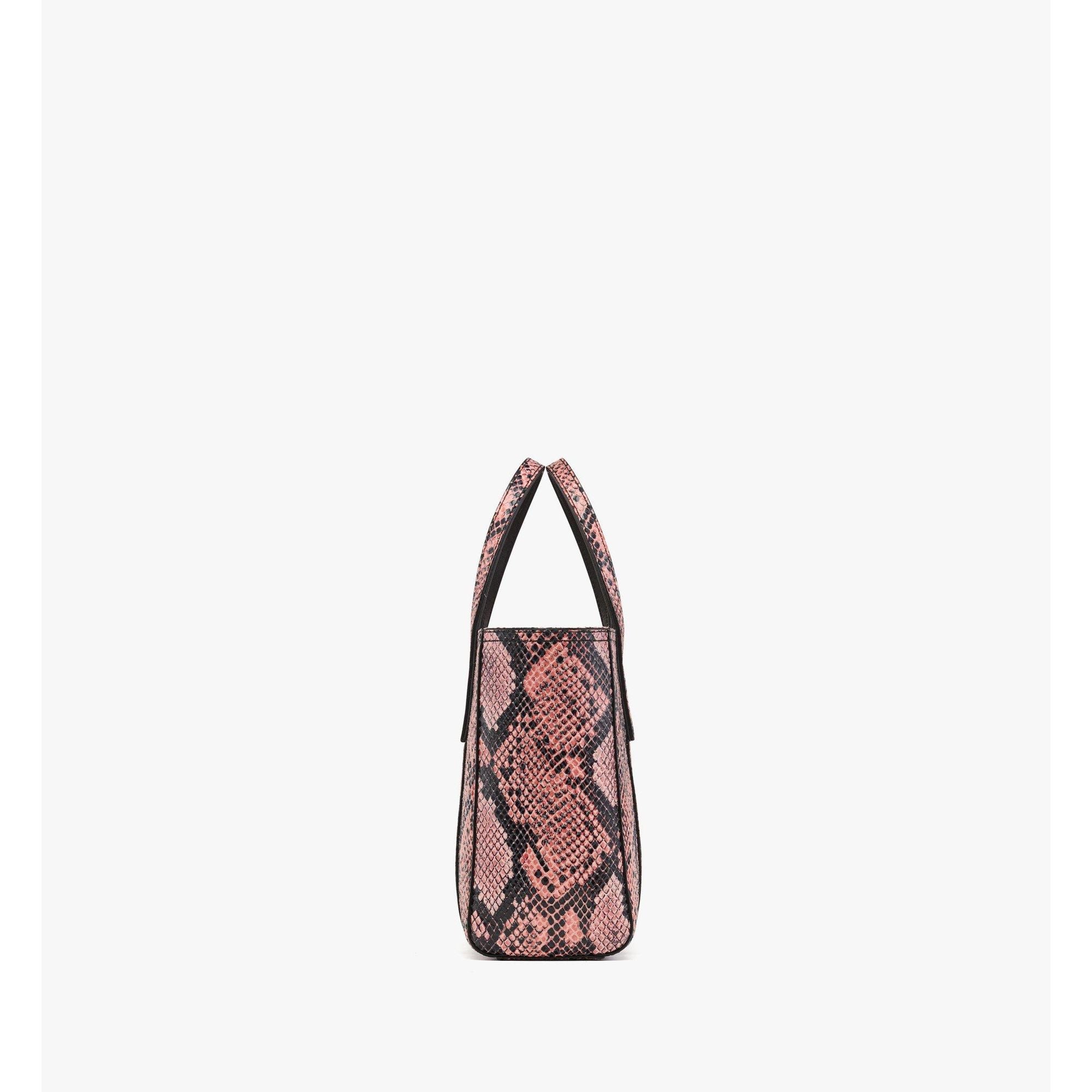 Women Toni Top-zip Shopper In Python Print Coronet - Blush Pink