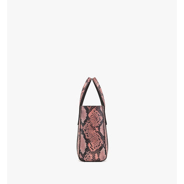 Women Toni Top-zip Shopper In Python Print Coronet - Blush Pink