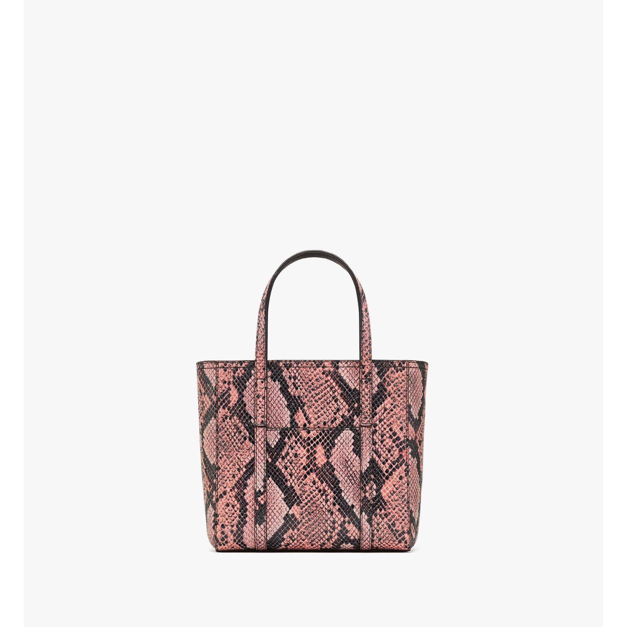 Women Toni Top-zip Shopper In Python Print Coronet - Blush Pink