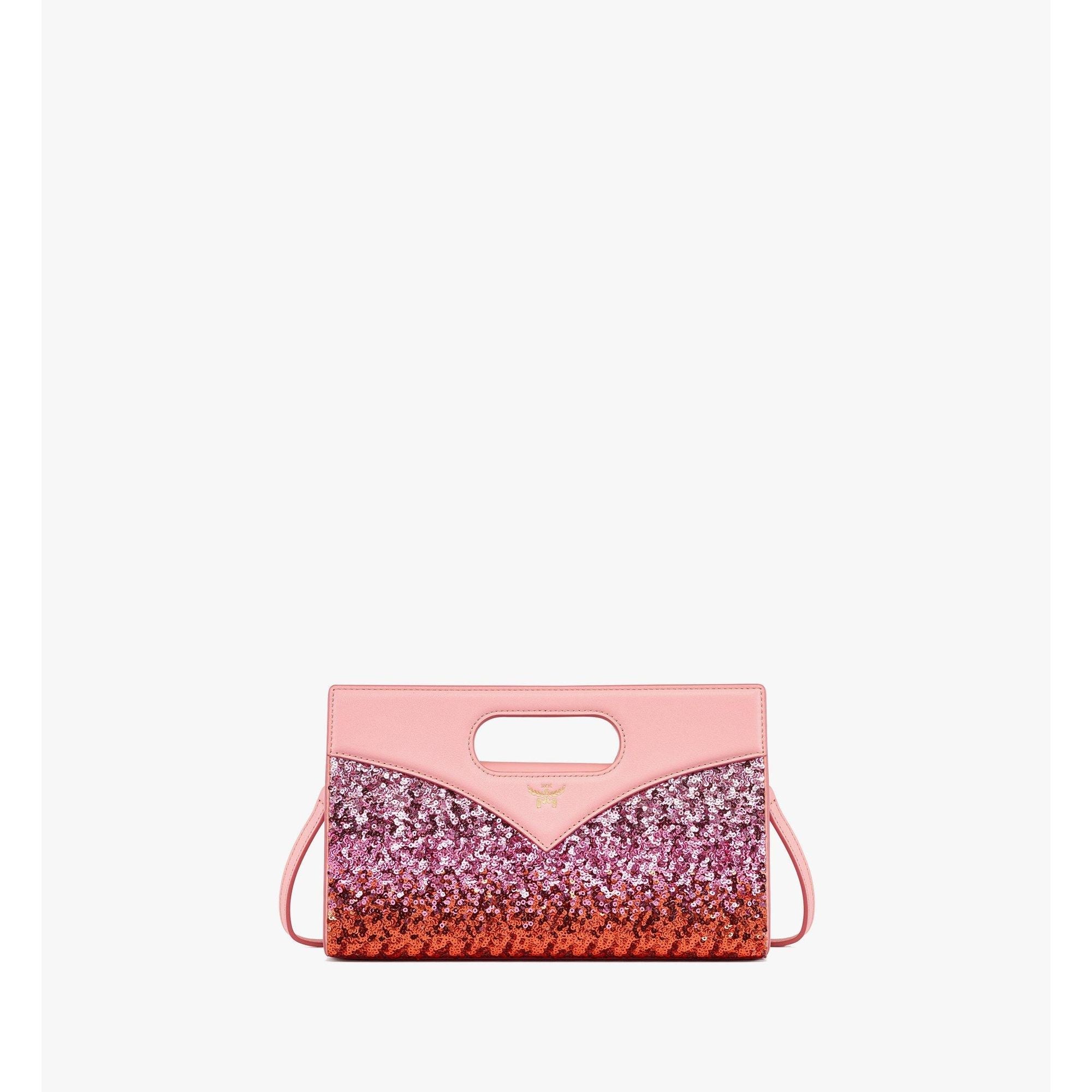 Women Diamond Bag In Sequin Lamb Leather - Sangria Sunset