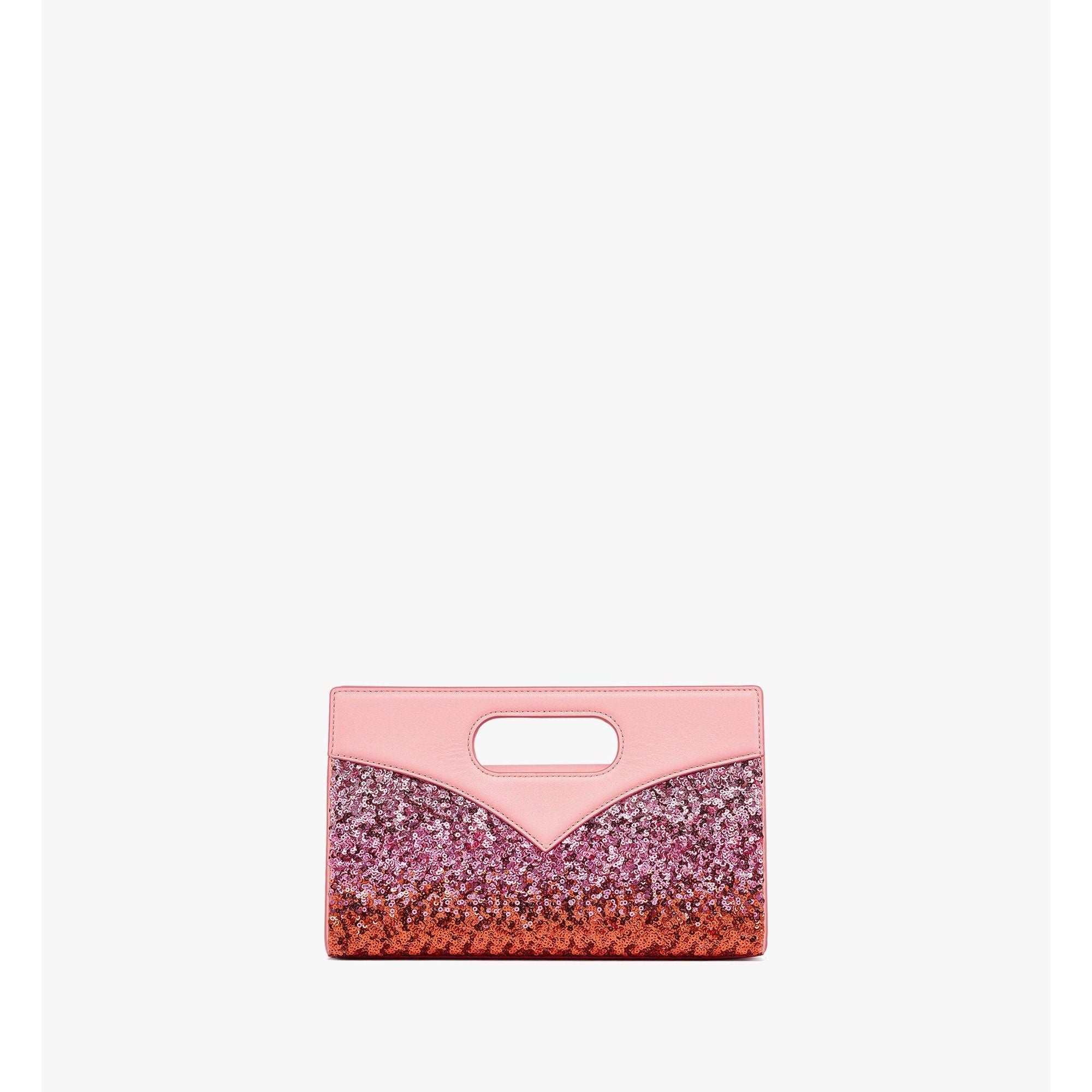 Women Diamond Bag In Sequin Lamb Leather - Sangria Sunset