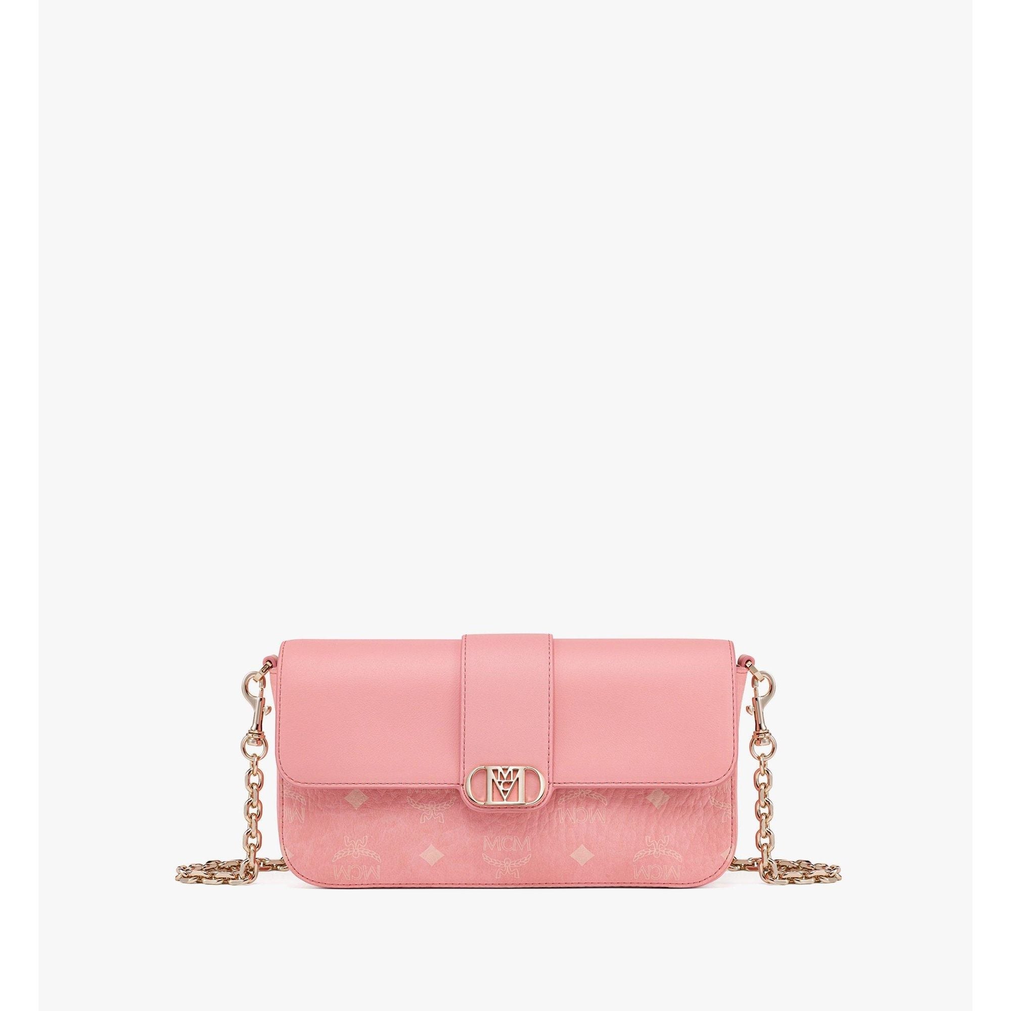 Women Mode Travia Shoulder Bag In Visetos Leather Mix - Blossom Pink Visetos