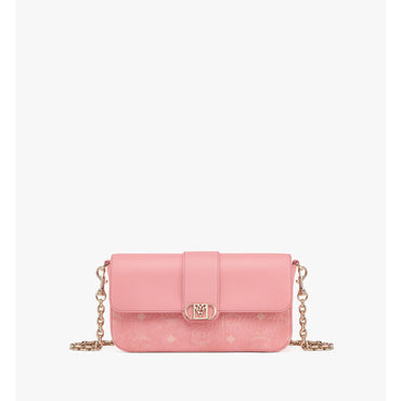 Women Mode Travia Shoulder Bag In Visetos Leather Mix - Blossom Pink Visetos