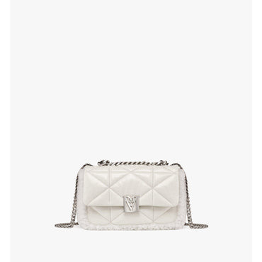 Women Travia Shearling Shoulder Bag in Cloud Quilted Leather - Cloud Dancer