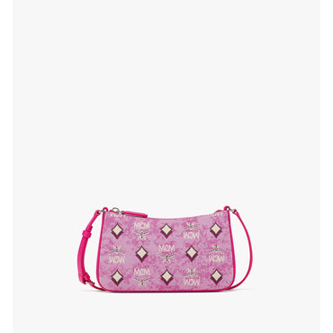 Women Aren Shoulder Bag In Vintage Monogram Jacquard - Pink
