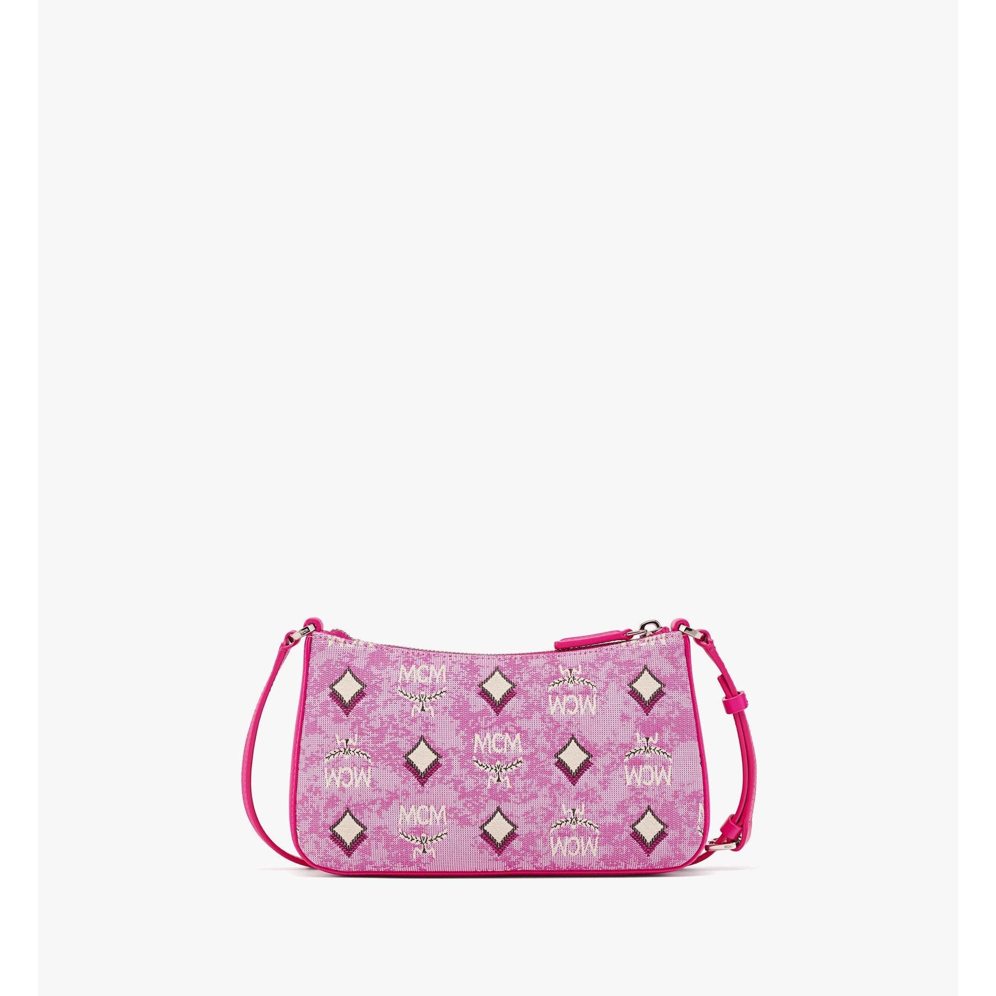Women Aren Shoulder Bag In Vintage Monogram Jacquard - Pink