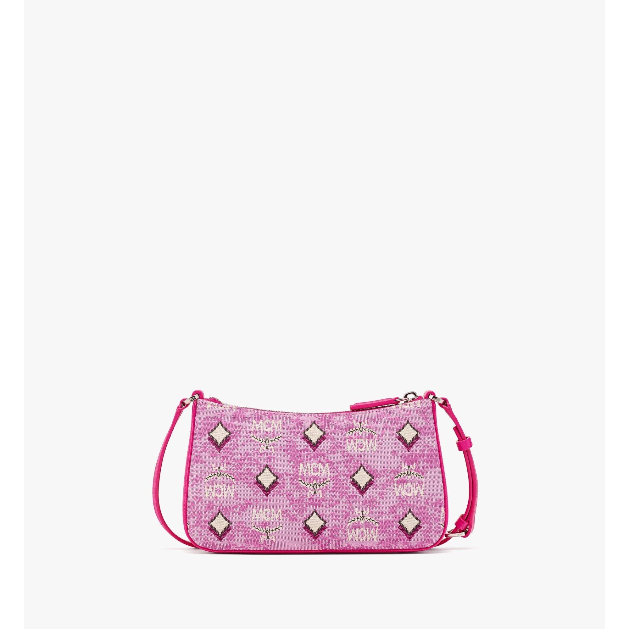 Women Aren Shoulder Bag in Vintage Monogram Jacquard - Pink