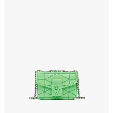 Women Travia Quilted Shoulder Bag in Crushed Leather - Summer Green