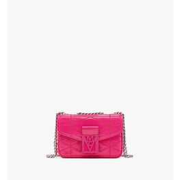 Women Travia Quilted Shoulder Bag in Crushed Leather - Beetroot Purple