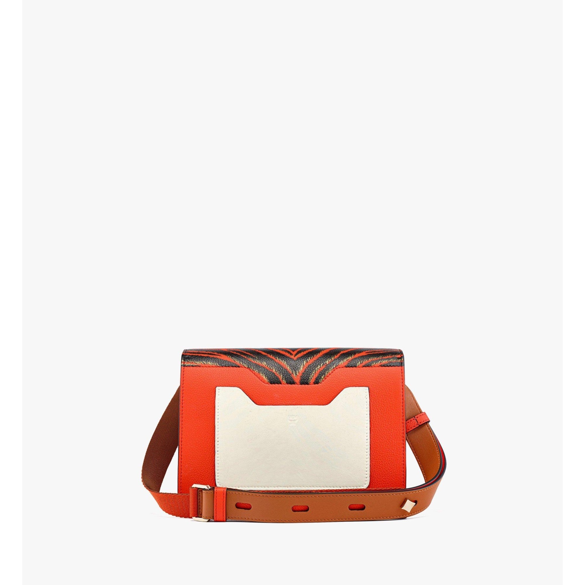 Women Upcycling Project Tiger Milano Shoulder Bag in Calf Leather - Tangerine Tango