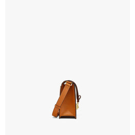 Women Tracy Shoulder Bag in Cubic Logo Leather - Cognac