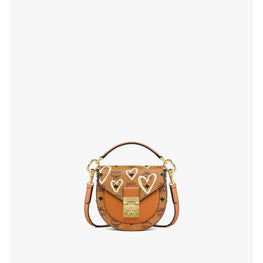 Women Valentine's Day Tracy Shoulder Bag in Visetos - Cognac