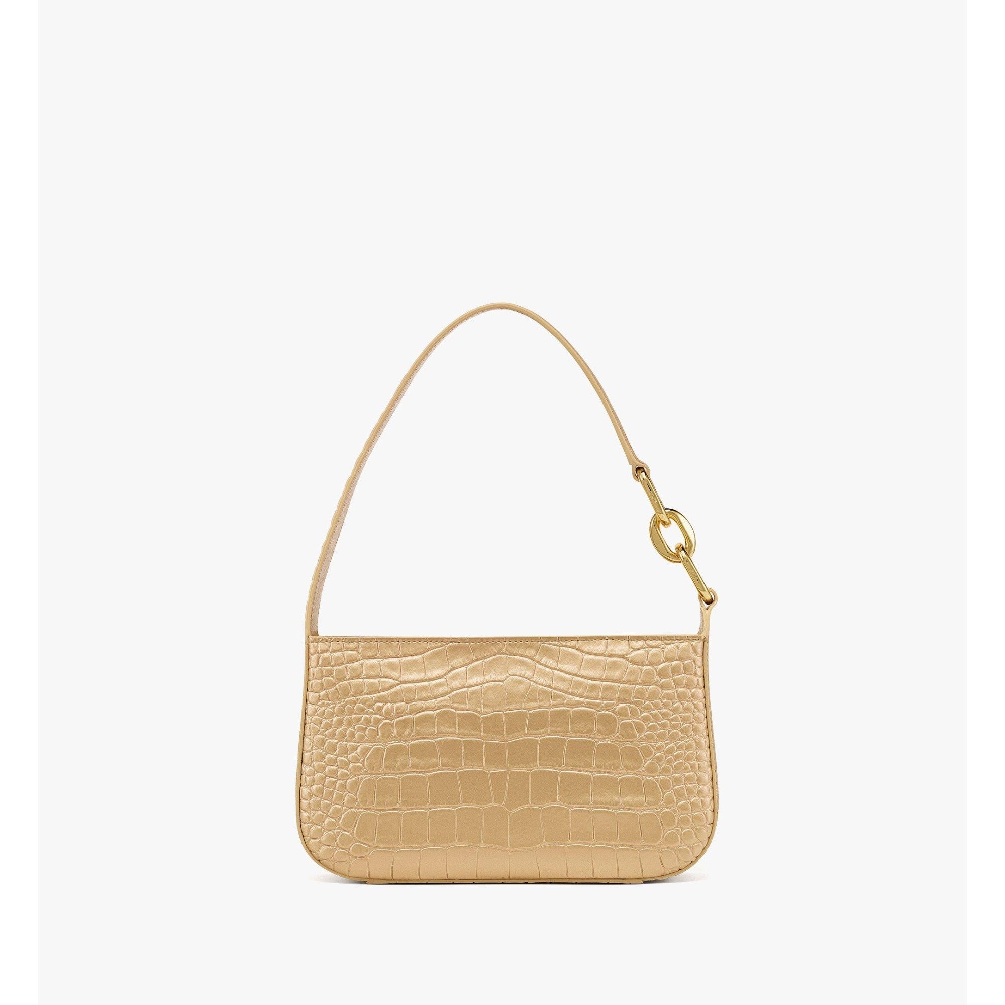 Women Mode Travia Shoulder Bag in Croco-Embossed Leather - Gold