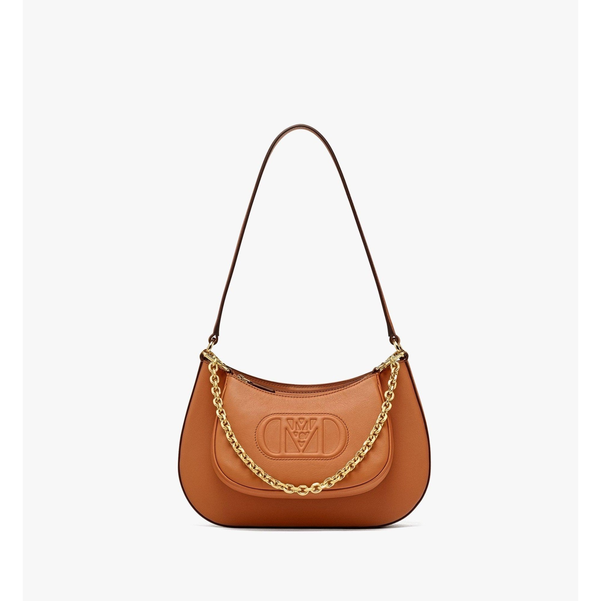 Women Mode Travia Shoulder Bag in Spanish Nappa Leather - Cognac