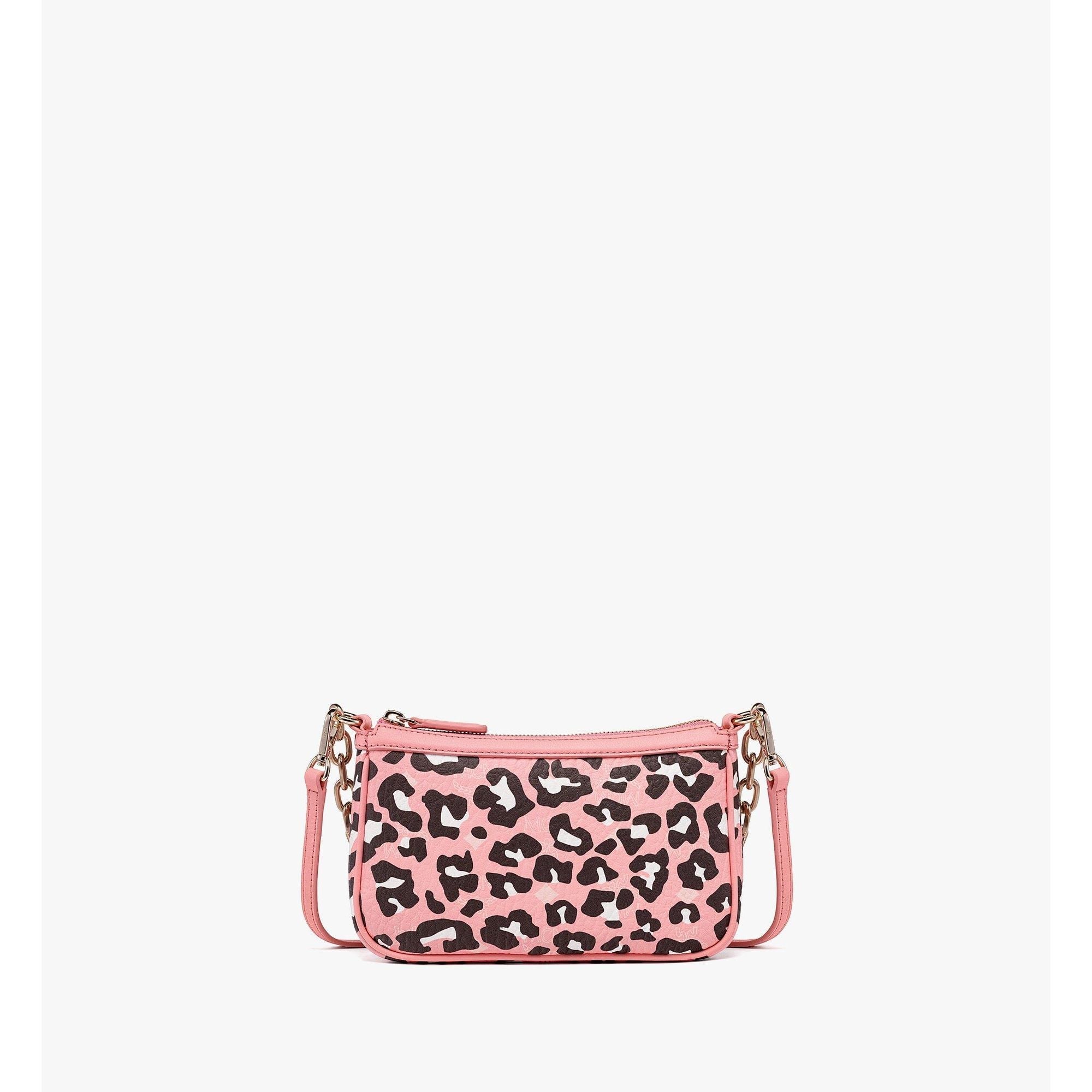 Women Aren Shoulder Bag In Leopard Visetos - Blossom Pink Visetos