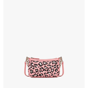 Women Aren Shoulder Bag In Leopard Visetos - Blossom Pink Visetos