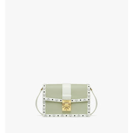 Women Tracy Shoulder Bag in Leather Visetos Mix - Alfalfa