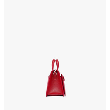 Women Upcycling Project Jewelry Milano Tote in Goatskin Leather - Ruby Red