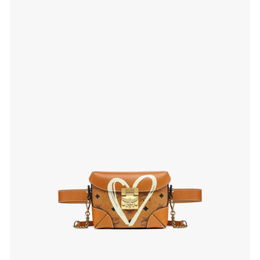 Women Valentine's Day Tracy Belt Bag in Visetos - Cognac