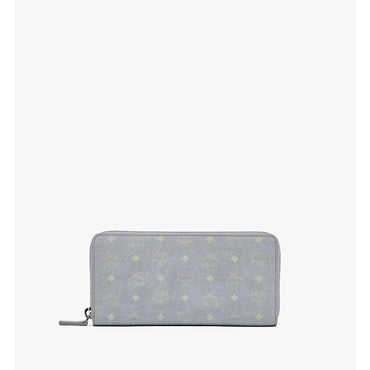 Men Zip Around Wallet in Visetos Original - Misty Gray Visetos