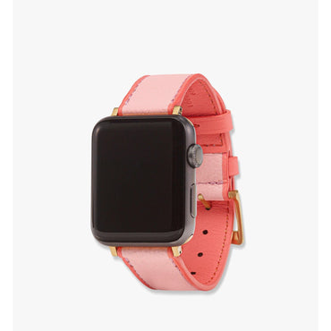 Men 42mm Apple Watch Band In Embossed Leather - Blush Pink
