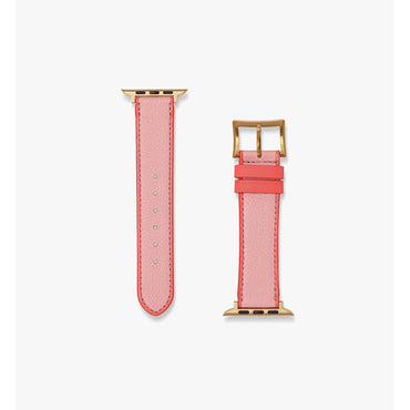 Men 42mm Apple Watch Band In Embossed Leather - Blush Pink