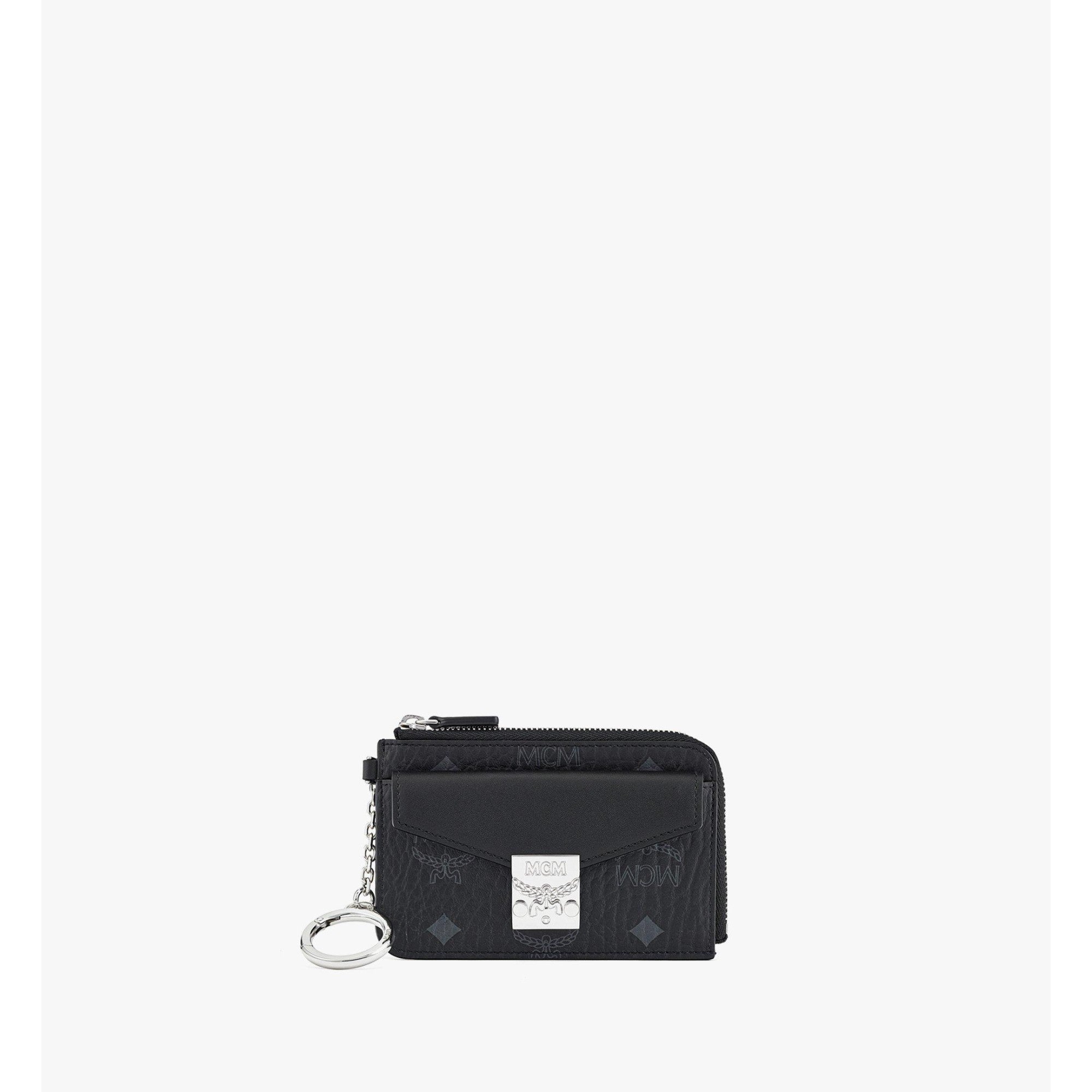 Women Tracy Zip Card Case in Visetos - Black