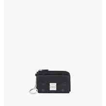 Women Tracy Zip Card Case in Visetos - Black