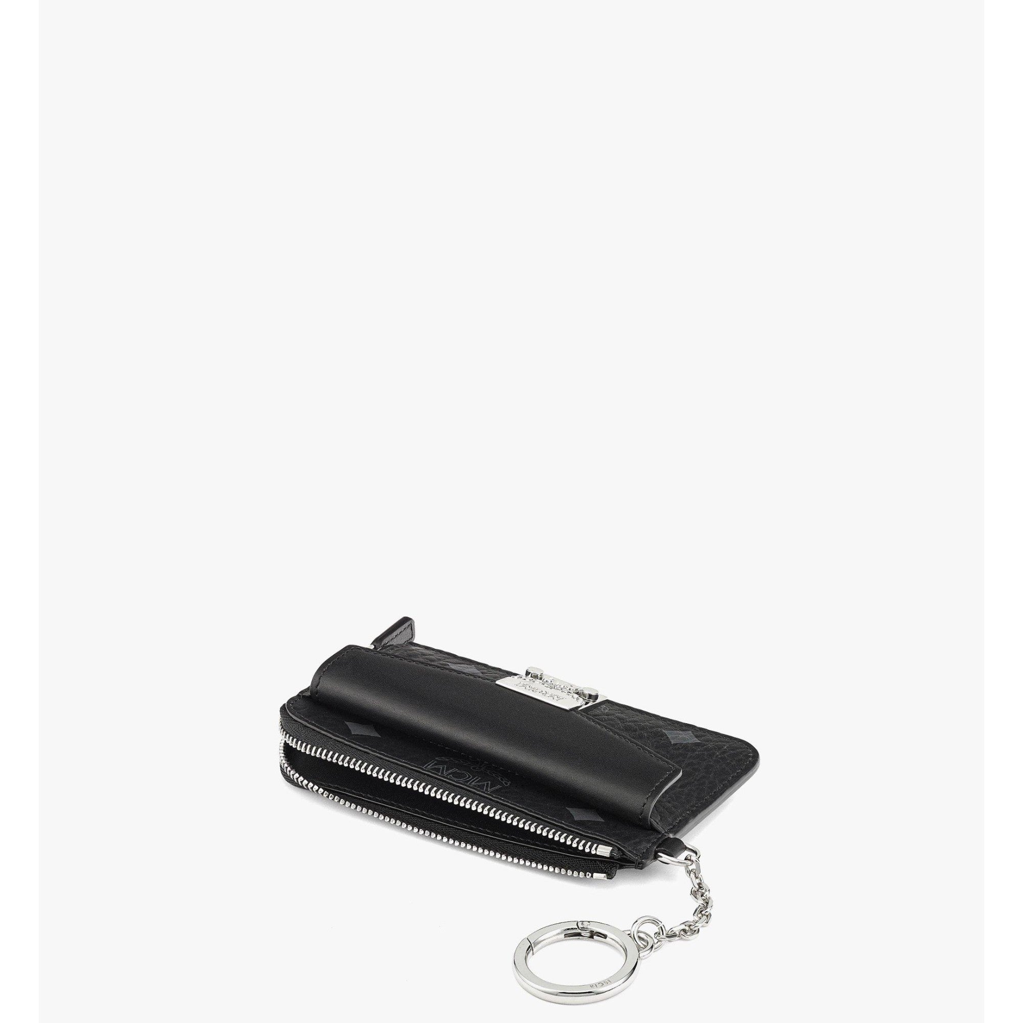 Women Tracy Zip Card Case in Visetos - Black