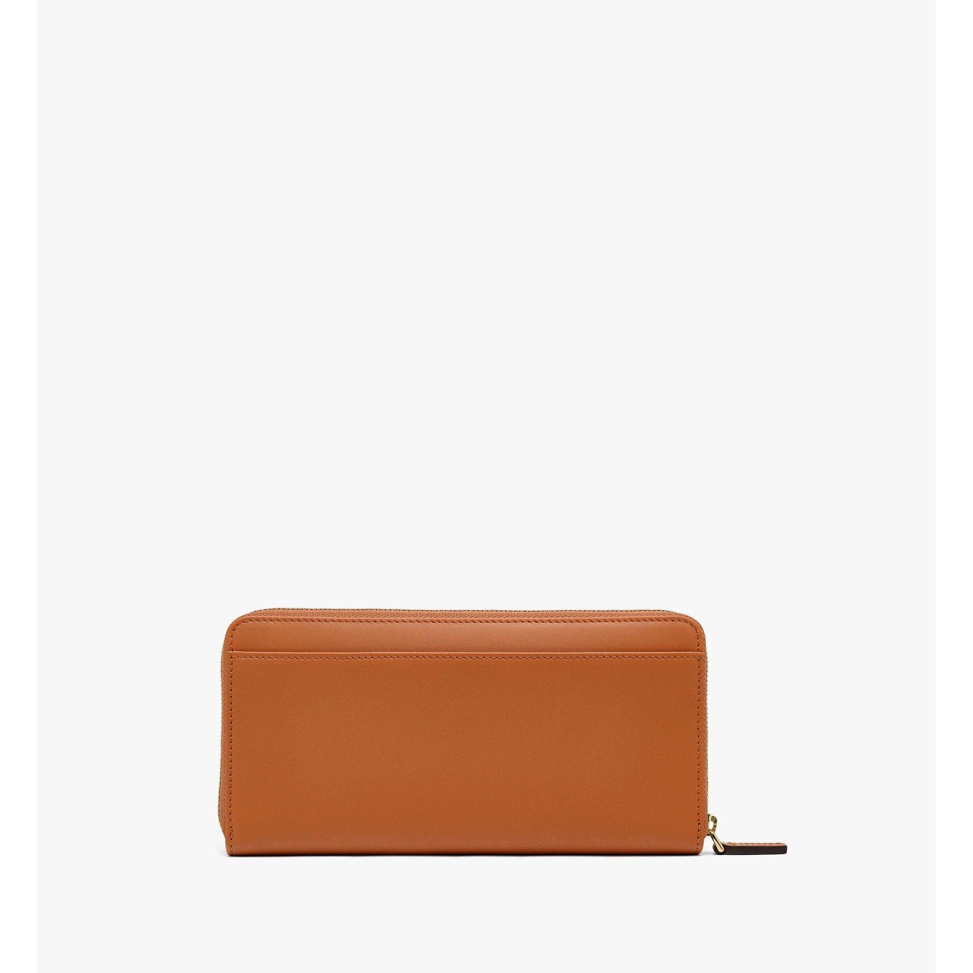 Women Mode Travia Zip Around Wallet in Spanish Nappa Leather - Cognac