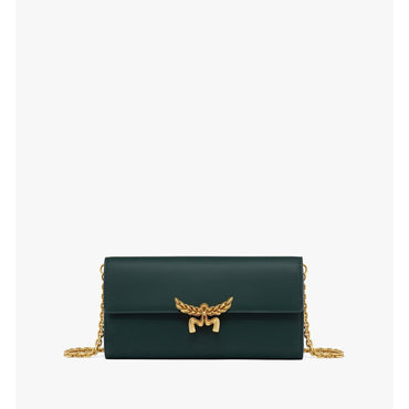 Women Himmel Chain Wallet in Spanish Calf Leather - Forest Green