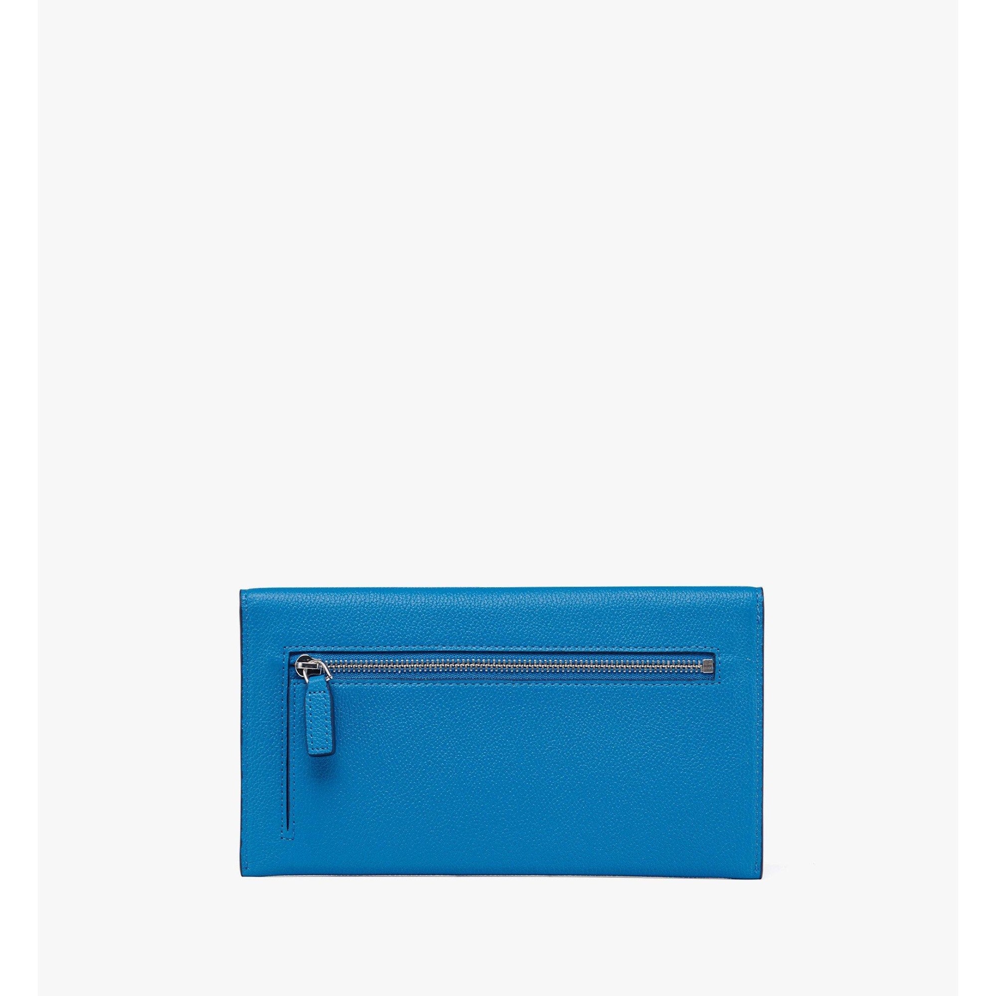 Women Himmel Continental Pouch in Embossed Leather - New Munich Blue