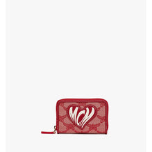 Women Zip-Around Wallet in Lauretos Jacquard - Valentine Red