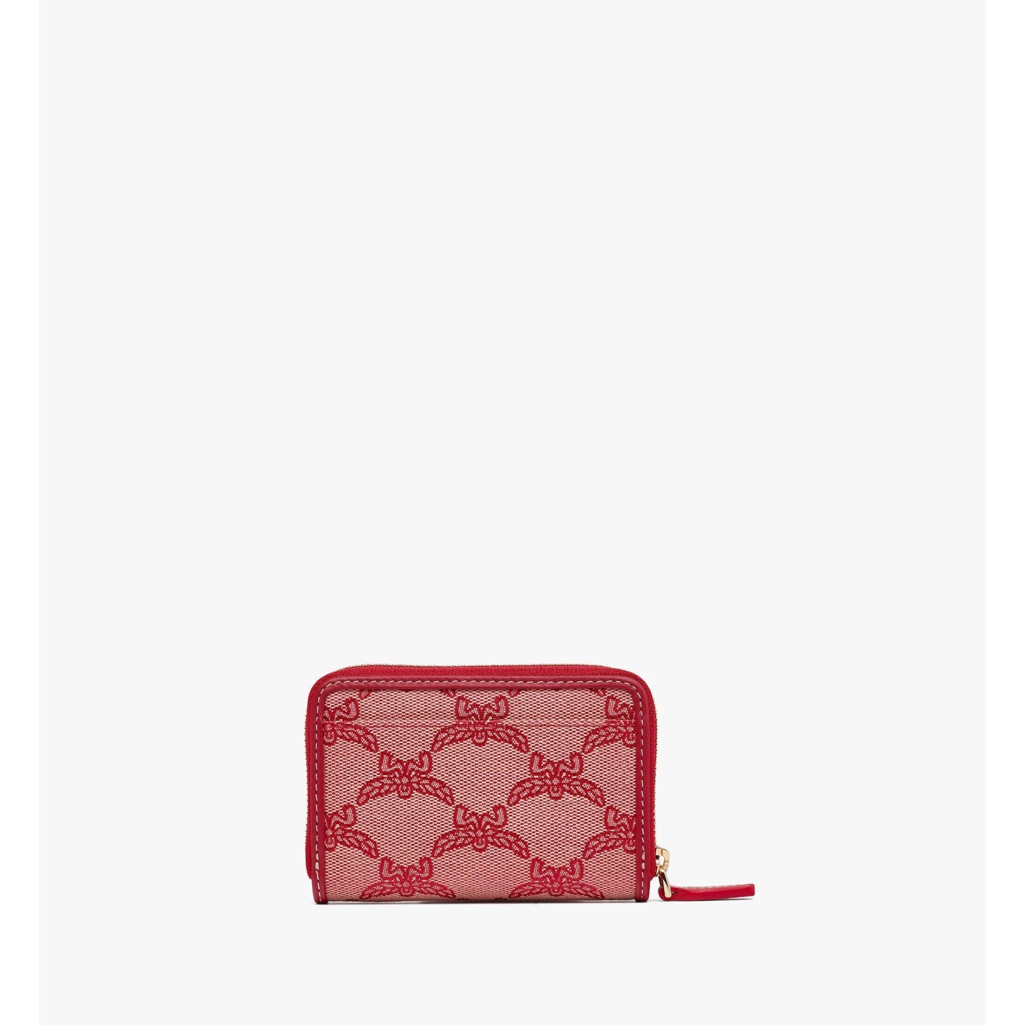 Women Zip-Around Wallet in Lauretos Jacquard - Valentine Red