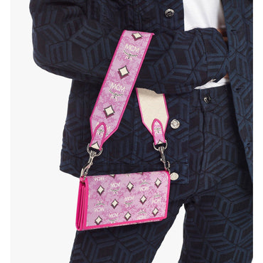 Women Aren Shoulder Strap In Vintage Monogram Jacquard - Pink