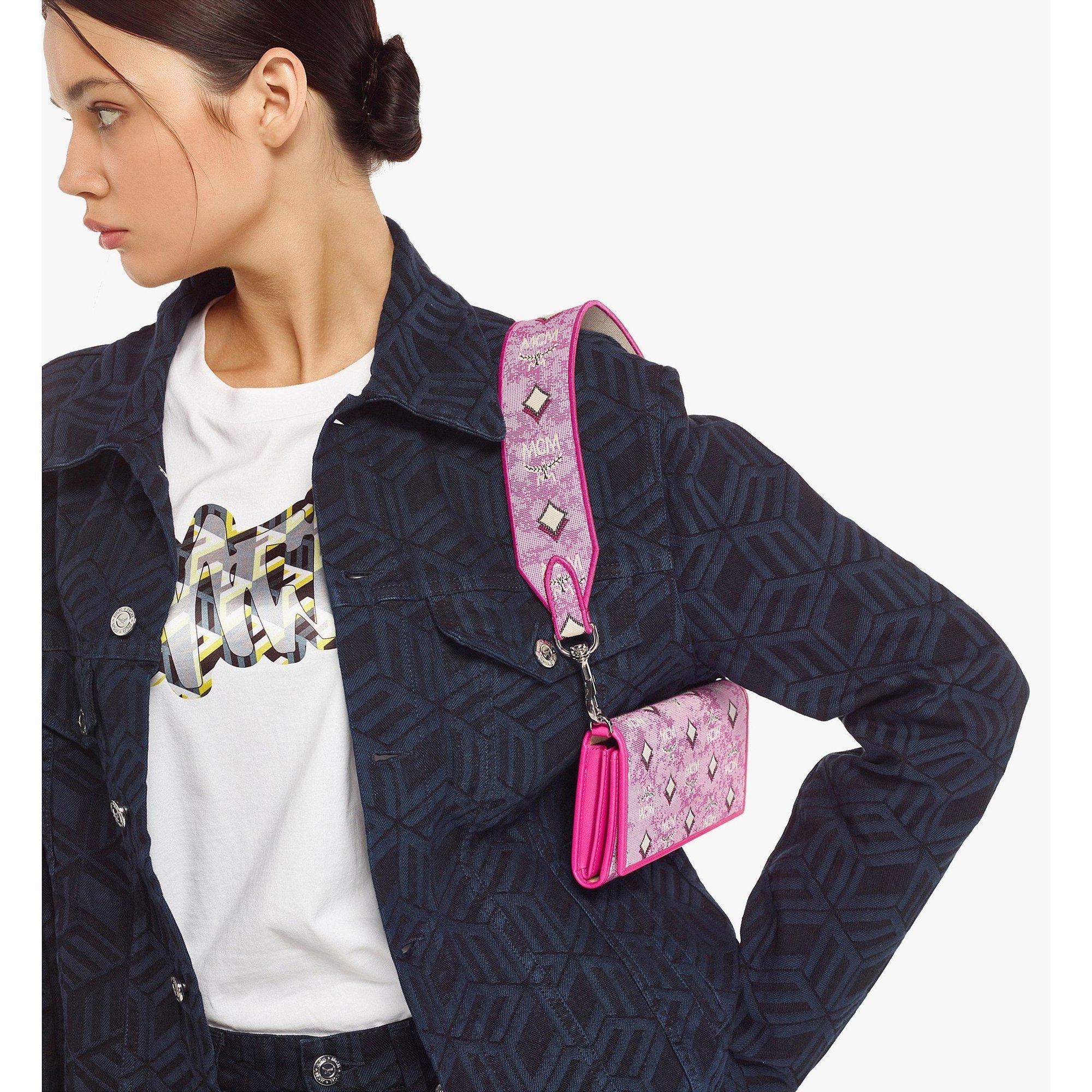 Women Aren Shoulder Strap In Vintage Monogram Jacquard - Pink