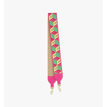 Women Aren Shoulder Strap In Cubic Monogram Webbing - Fuchsia Purple