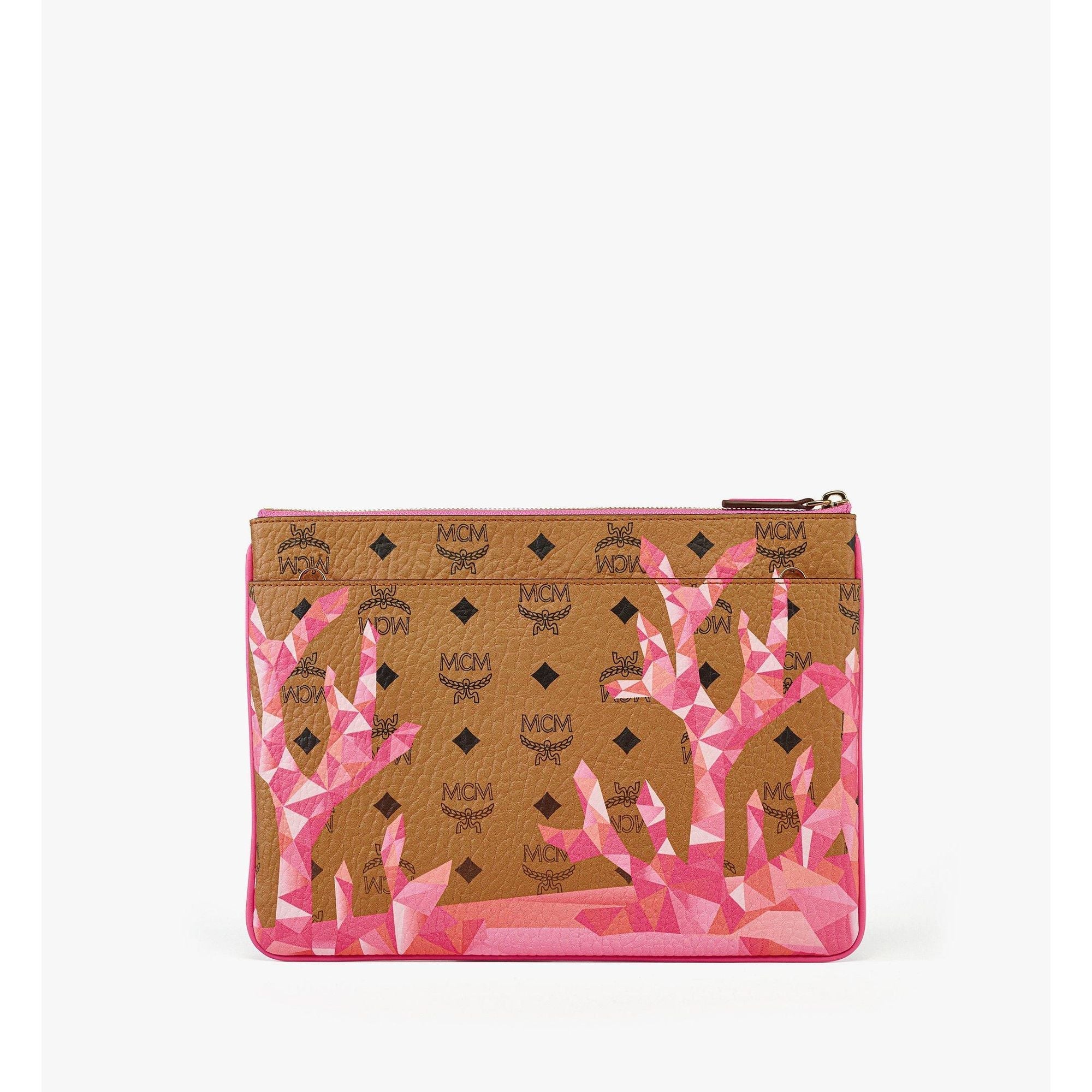 Women Aren Crossbody Pouch In Cubic Coral Visetos - Sangria Sunset