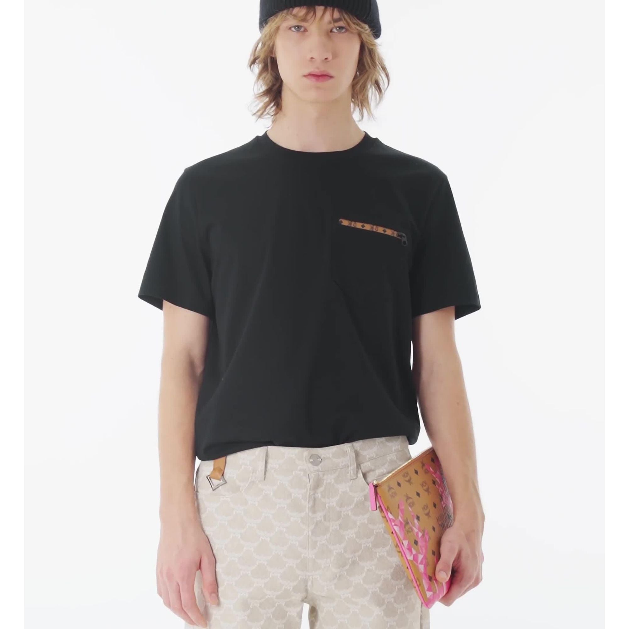 Women Aren Crossbody Pouch In Cubic Coral Visetos - Sangria Sunset