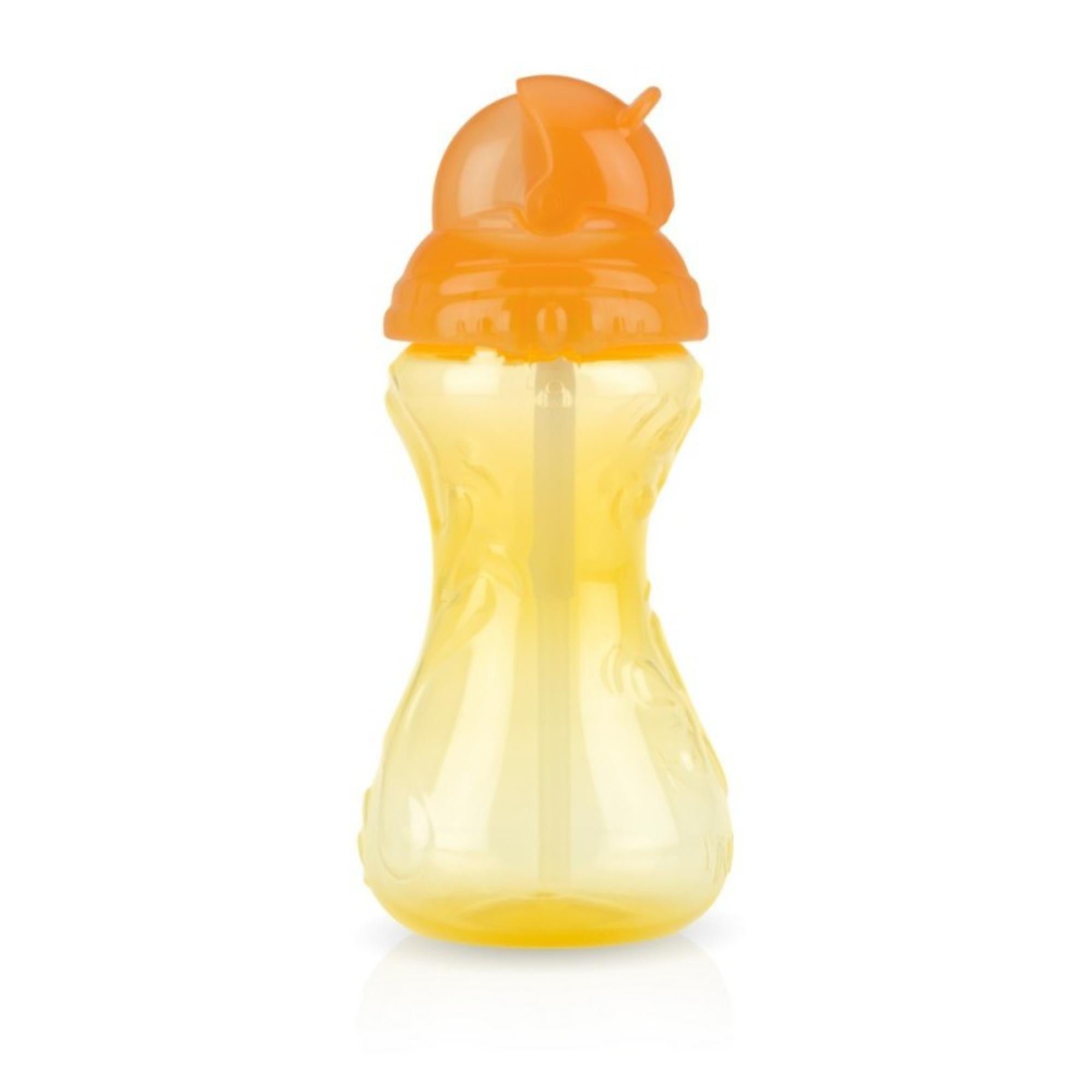 Nuby Clik-it Flip it Straw Cup - Yellow