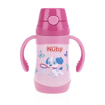 Nuby Stainless Steel Click-it Flip-It Cup - Not My Little Puppy