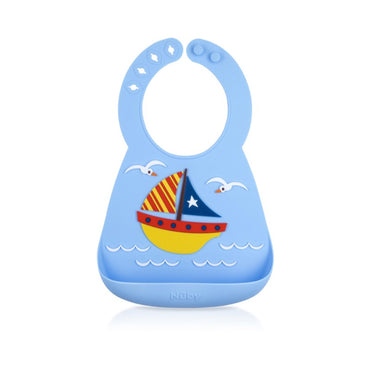 Nuby 3D Silicone Bibs - Sailboat