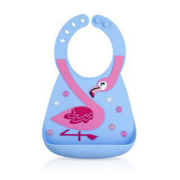 Nuby 3D Silicone Bibs - Flamingo