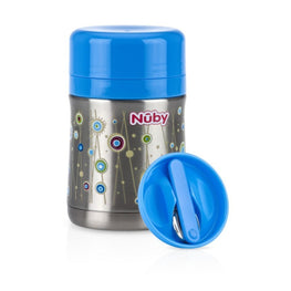 Nuby Stainless Steel Food Jar with Spoon - Blue